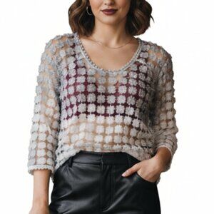 Ombre Floral Mesh Top